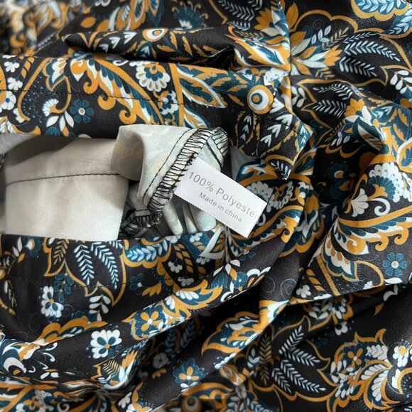 Romper Jack Floral Paisley Shorts Jumpsuit Black Size L Maximalist‎ Camp Preppy - Picture 7 of 12